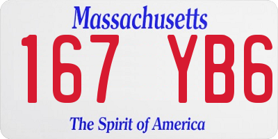 MA license plate 167YB6