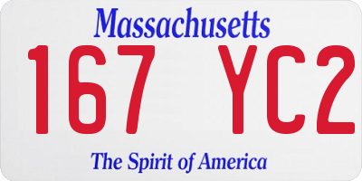 MA license plate 167YC2