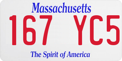 MA license plate 167YC5