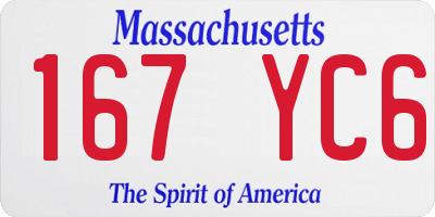 MA license plate 167YC6