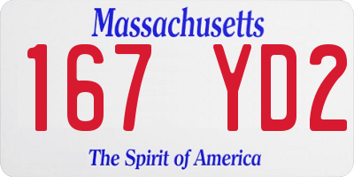 MA license plate 167YD2