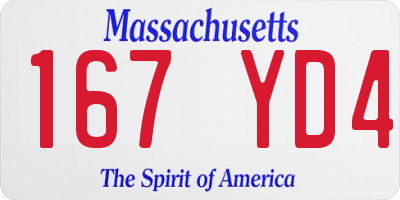 MA license plate 167YD4