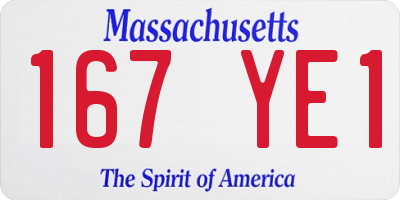 MA license plate 167YE1