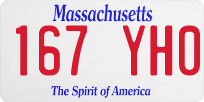 MA license plate 167YH0