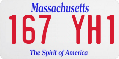 MA license plate 167YH1