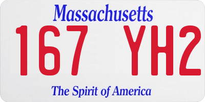 MA license plate 167YH2