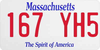 MA license plate 167YH5