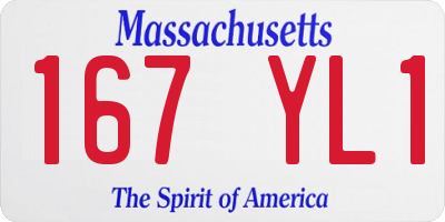 MA license plate 167YL1