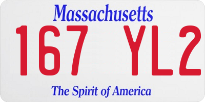 MA license plate 167YL2