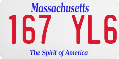 MA license plate 167YL6