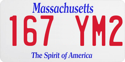 MA license plate 167YM2