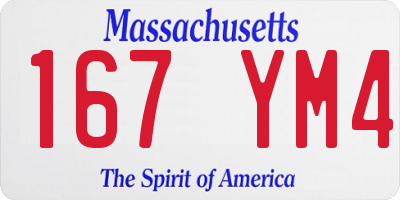 MA license plate 167YM4