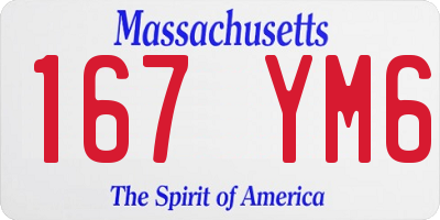 MA license plate 167YM6