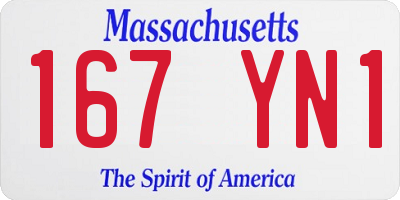 MA license plate 167YN1