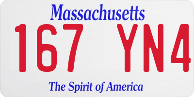MA license plate 167YN4