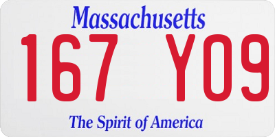 MA license plate 167YO9