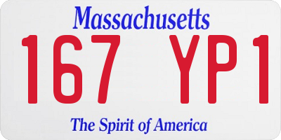 MA license plate 167YP1