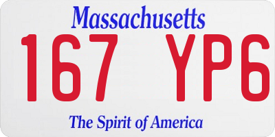MA license plate 167YP6