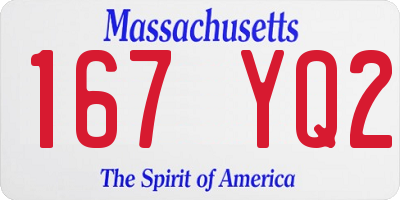 MA license plate 167YQ2