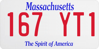 MA license plate 167YT1