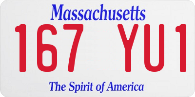 MA license plate 167YU1