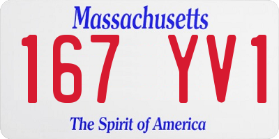 MA license plate 167YV1