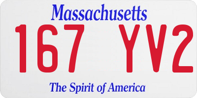 MA license plate 167YV2