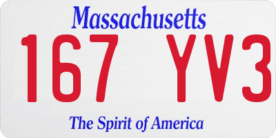 MA license plate 167YV3
