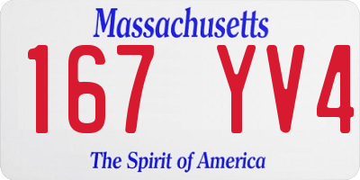 MA license plate 167YV4