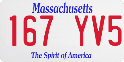 MA license plate 167YV5