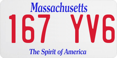 MA license plate 167YV6