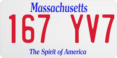MA license plate 167YV7