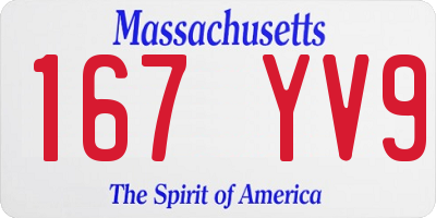 MA license plate 167YV9