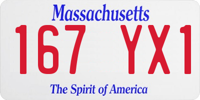 MA license plate 167YX1