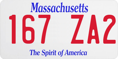 MA license plate 167ZA2