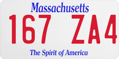 MA license plate 167ZA4