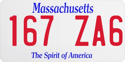 MA license plate 167ZA6