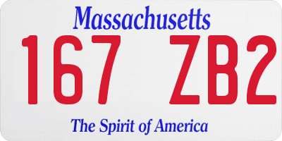 MA license plate 167ZB2