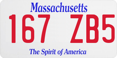 MA license plate 167ZB5