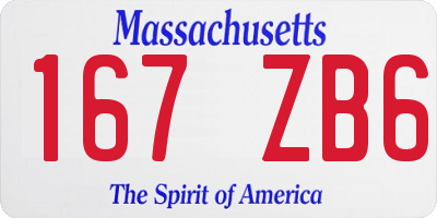 MA license plate 167ZB6