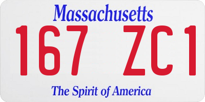 MA license plate 167ZC1