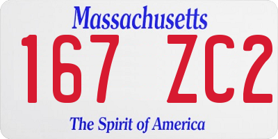 MA license plate 167ZC2