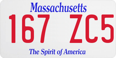 MA license plate 167ZC5