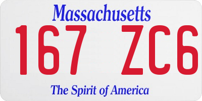 MA license plate 167ZC6