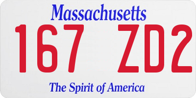 MA license plate 167ZD2