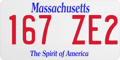 MA license plate 167ZE2