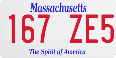 MA license plate 167ZE5