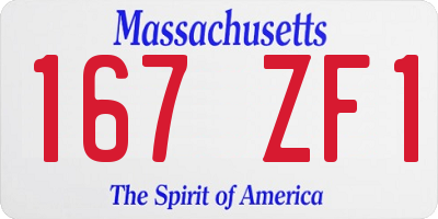 MA license plate 167ZF1