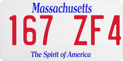 MA license plate 167ZF4
