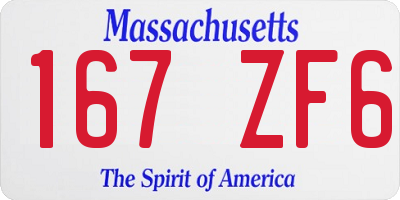 MA license plate 167ZF6